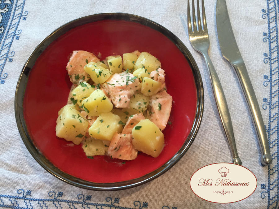 Saumon et pommes de terre à la crème au cookéo