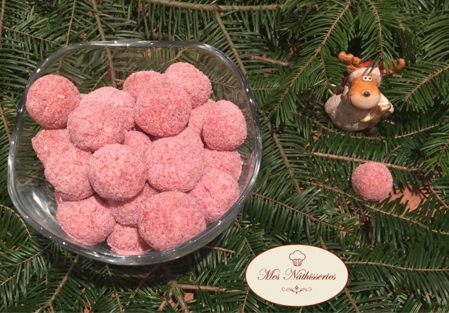 truffes aux biscuits rose de reims